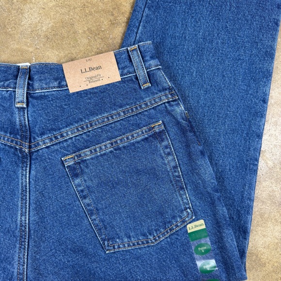 Y2K LL Bean Original Fit Relaxed 6P Jeans NWT Womenswear Denim VTG Blue Classic - Picture 1 of 14